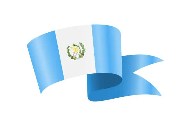 Vector illustration of Waving Guatemala flag. National waving flag on a white background.