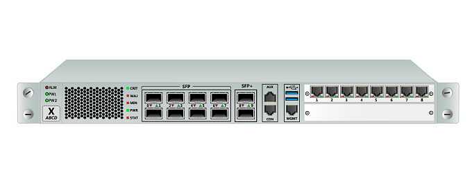 Un Router Di Internet Rackable Ilustración de Router 10g Para Montaje En Rack De 19 Con Módulos Sfp A ...