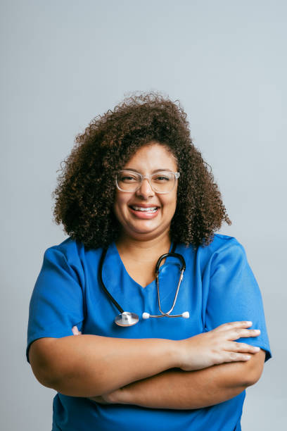 Portrait of a smiling healthcare worker stock photo