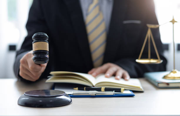Legal Attorney Concept and Judgment Justice. Legal advisors work in a lawyer's office. stock photo