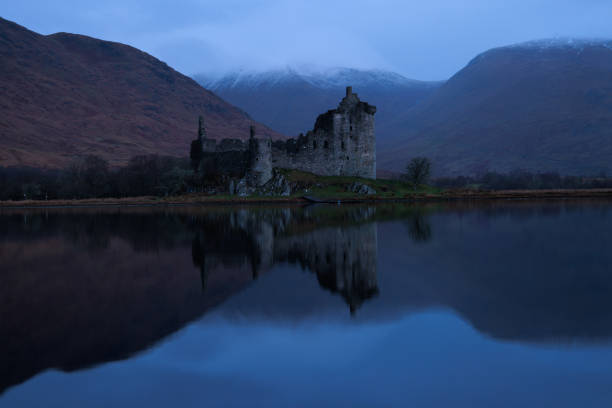istock Blue hour at sunrise over kilchurn castle Scotland 1415998704