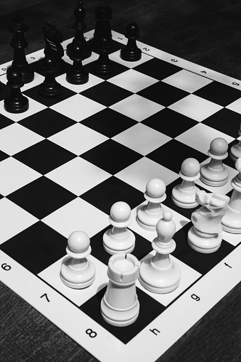 Chess board black and white