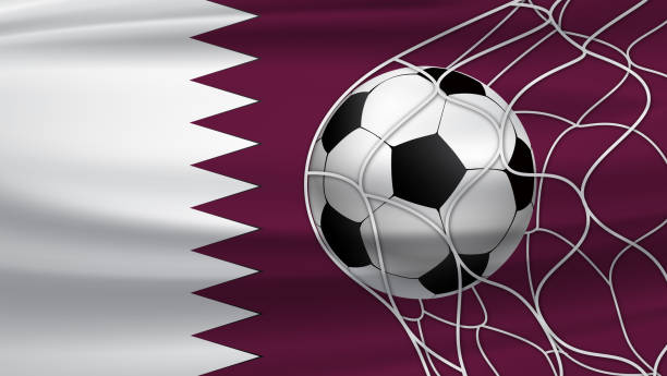 stockillustraties, clipart, cartoons en iconen met soccer football 2022, sports background illustration - qatar football