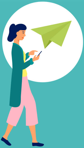 istock Young woman walking with mobile phone using smartphone to share posts and news in social networks 1416004044