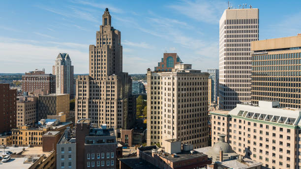 istock Downtown modern constructions, with famous Superman Building in Providence, Rhode Island on a sunny morning. 1416004214