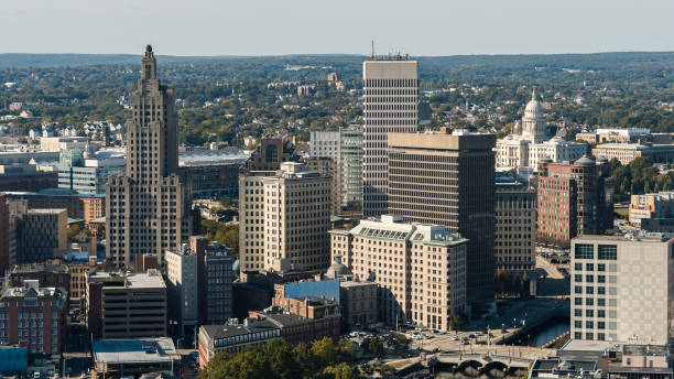 istock Downtown Providence with remote view of Capitol Hill, Rhode Island. 1416004217