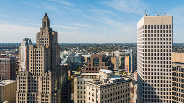 istock Downtown modern constructions, with famous Superman Building in Providence, Rhode Island on a sunny morning. 1416004220