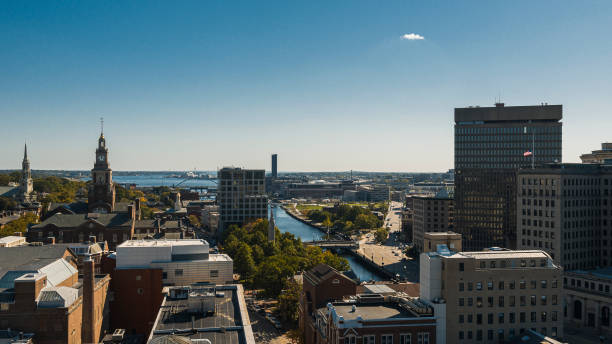 istock Providence city view from College Hill with Providence River. 1416004241