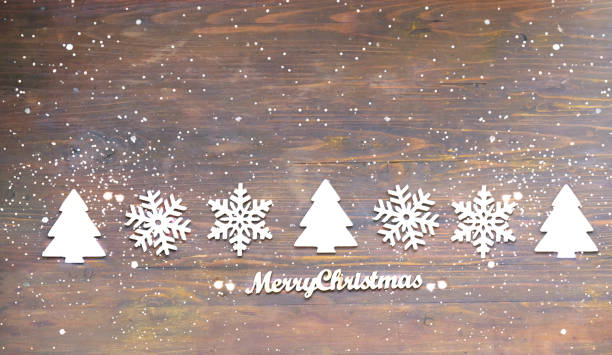 istock Christmas ornaments on wooden background. 1416005705