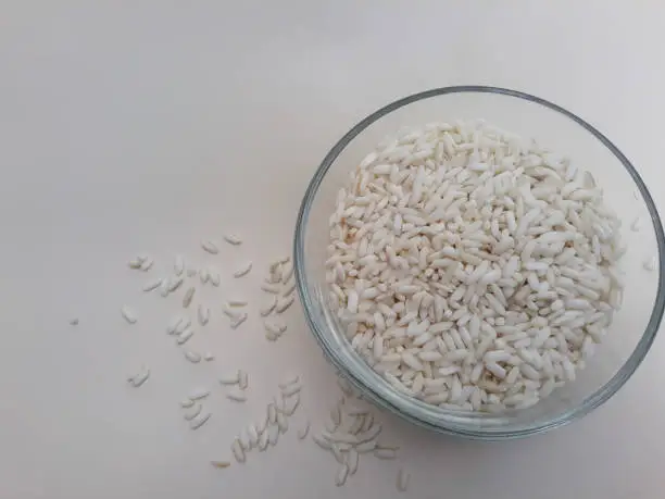 A bowl of raw sticky rice