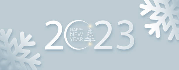 2023 Happy New Year Greeting Card vector art illustration