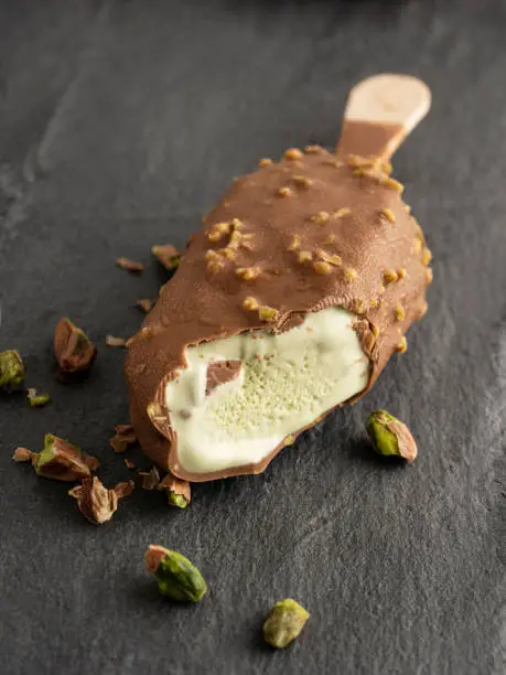 Photo of Stick ice cream, Chocolate pistachio Ice cream bar, Ice cream bar