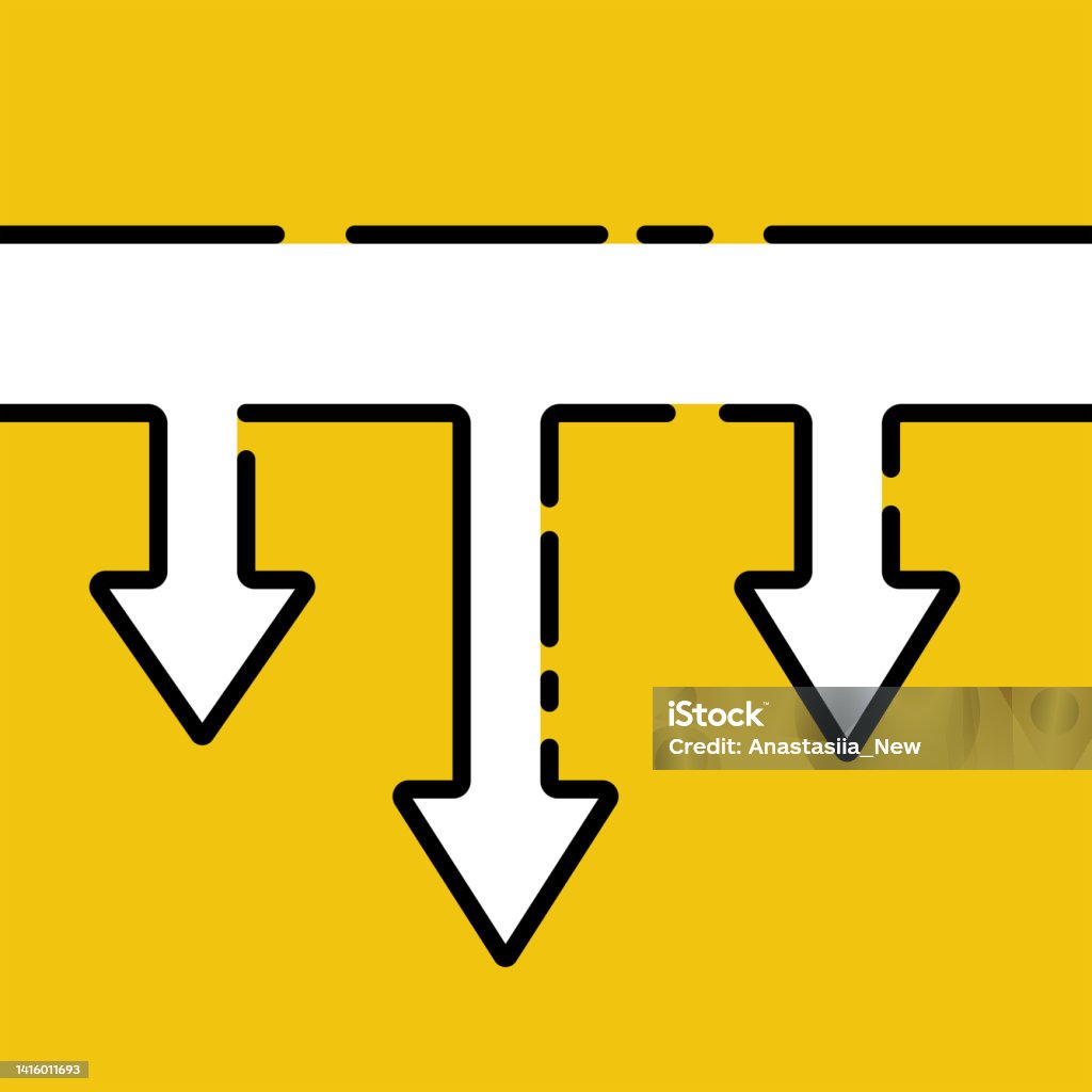 Decrease Abstract Background Design With A Black Line On A Yellow ...