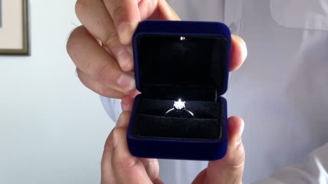 Proposing with a diamond ring