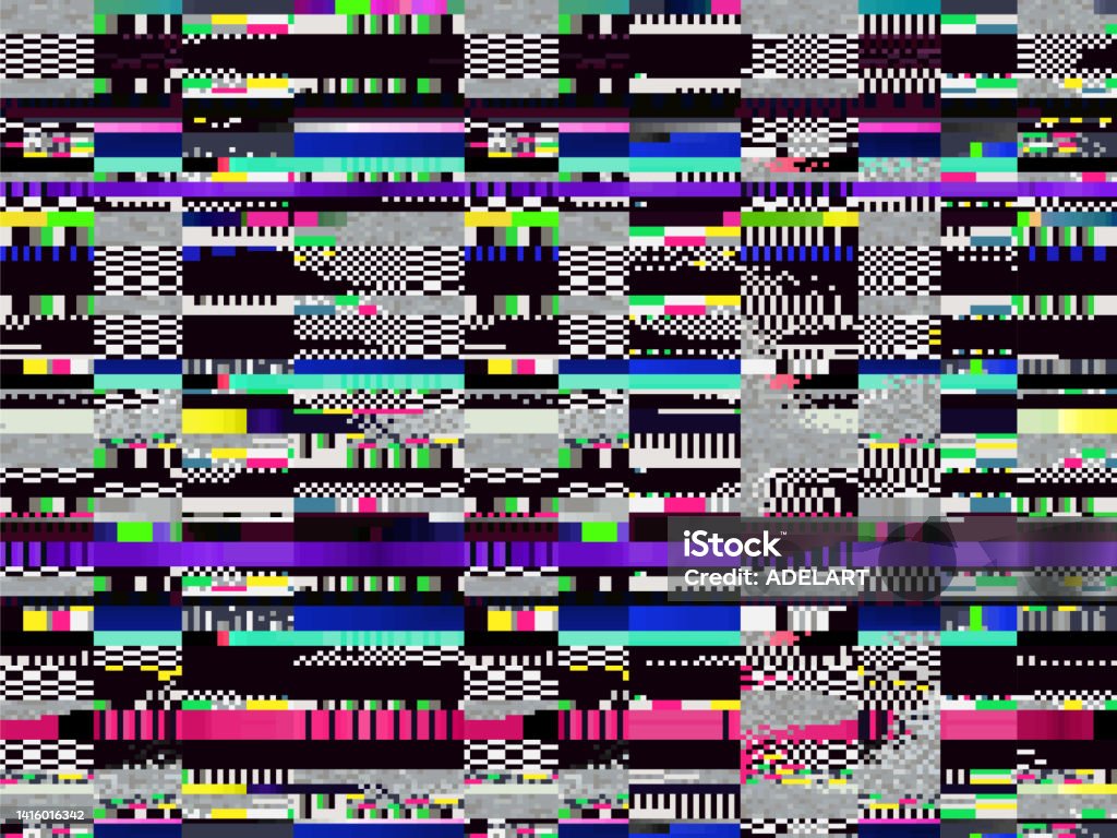 Glitch Computer Screen Data Tv Error Texture 2 Stock Illustration ...