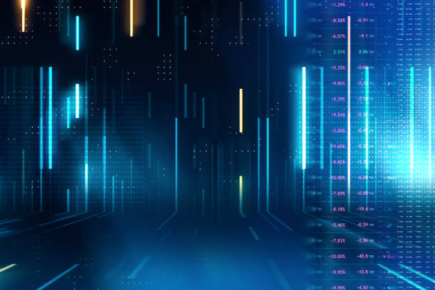 istock Digitally Generated Currency and Exchange Stock Chart for Finance and Economy Based Computer Software and Coding Display 1416019888