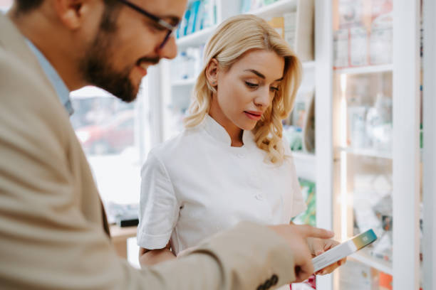 istock Business man in pharmacy store 1416020898