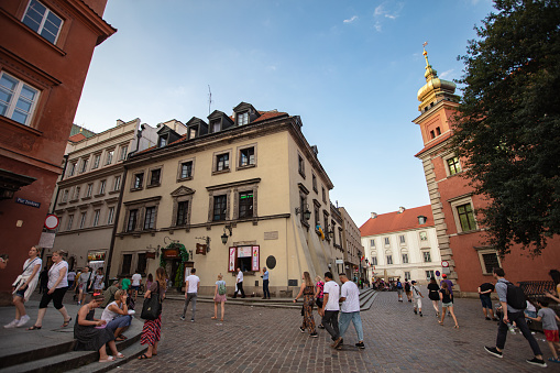 Warsaw, Poland - August 3, 2022: Castle Square in Warsaw