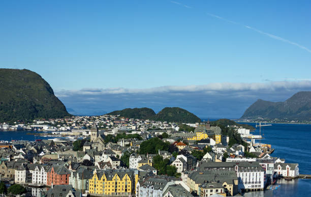 istock Alesund town sea panoramic view, Norway 1416022597