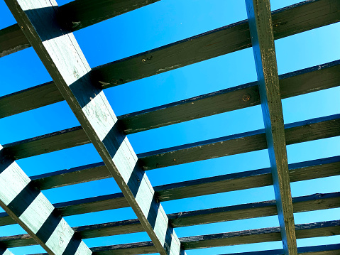 a gazebo wooden cover deck wood patio rafters sun shade backyard
