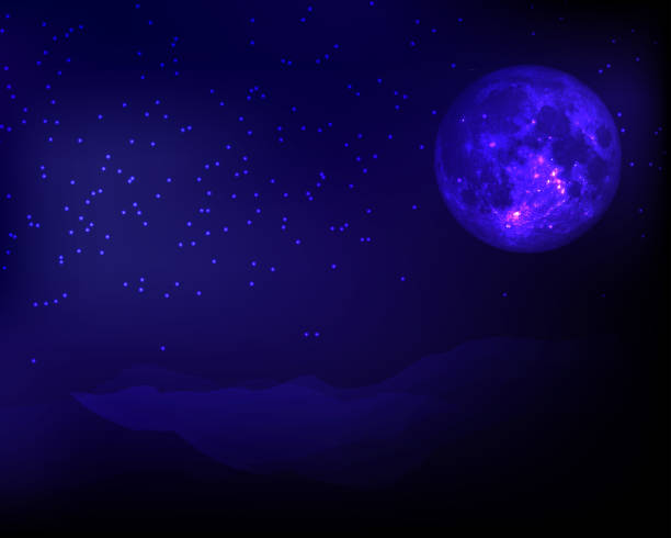 istock Moon scenery silent night blue stars among icebergs 1416025607