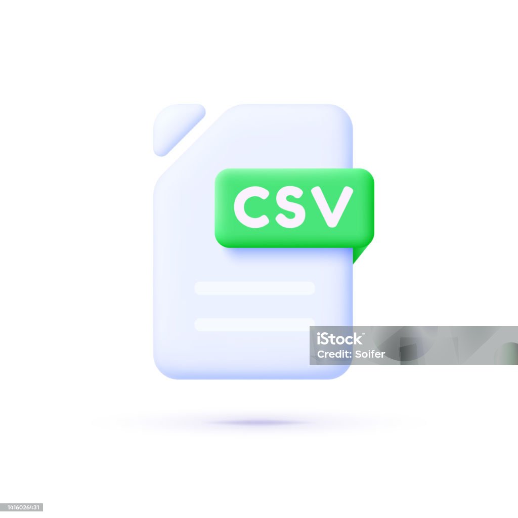 3d Csv File For Web Design On White Background Vector 3d Illustration ...