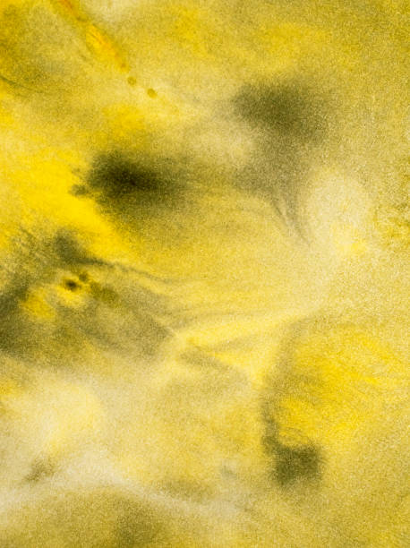 istock Yellow paint Abstract art background texture watercolor on paper Modern design of posters, cards, invitations, wallpapers. 1416026558