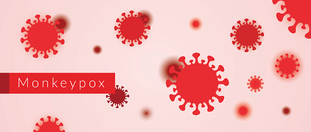 Monkeypox virus banner for awareness and alert against disease spread, Monkey Pox virus outbreak pandemic, pidemic from animals to humans. Medical and health concept. Monkeypox virus background