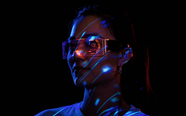 istock Metaverse VR virtual reality game playing, woman play metaverse virtual digital technology game control with VR goggle 1416029483