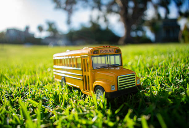 istock Retro School Bus on Macro, USA. 1416033338