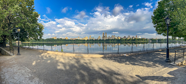 Jacqueline Kennedy Onassis Reservoir the Central Park Reservoir, summer early in the morning