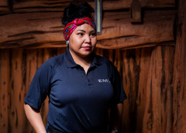 istock Young navajo female paramedic 1416036582