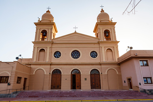 Facade of the Our Lady of Rosary cathedral or Cafayate cathedral, Salta, North Argentina, South America