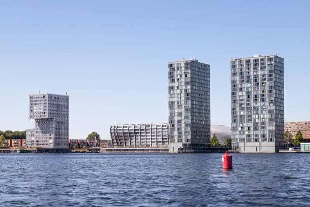Skyline apartment buildings of Almere Stad,