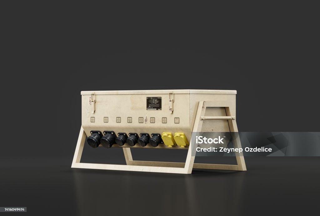 Machine Side Industrial Generator Machine Side View 3d Rendering Stock Photo ...