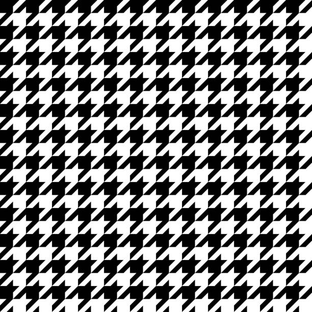 illustrations, cliparts, dessins animés et icônes de motif sans couture houndstooth. fond en tissu noir et blanc. textile à carreaux classique - houndstooth