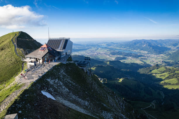 Moléson Summit The Moléson is a 2,002-metre-high mountain in the Fribourg Prealps in Switzerland. It is located in the canton of Fribourg, not far from Bulle and Gruyères. bulle stock pictures, royalty-free photos & images