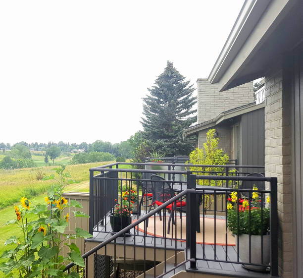 Flower Filled Composite Residential Deck With A View