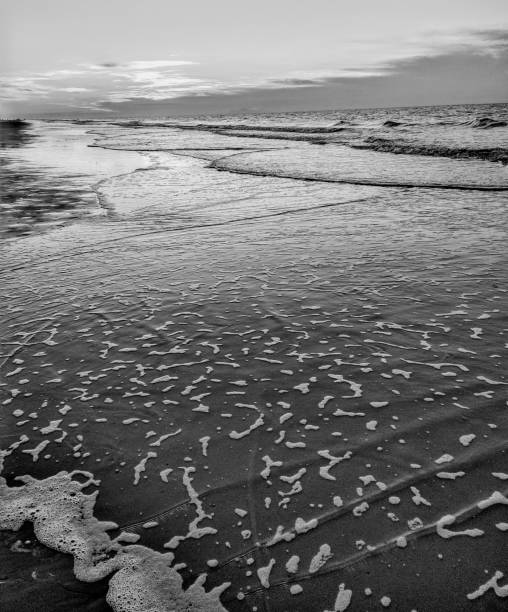 istock Black and White Morning Ocean Seafoam 1416063377