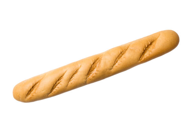 vista de topo do pão cortada. pão recém-apoiado isolado no fundo branco. pão orgânico fresco - baked bread breakfast brown - fotografias e filmes do acervo