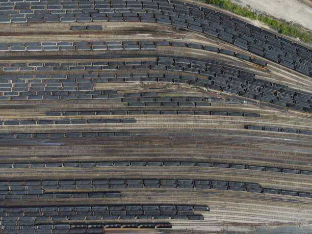 istock Aerial view of the rail yard 1416070030