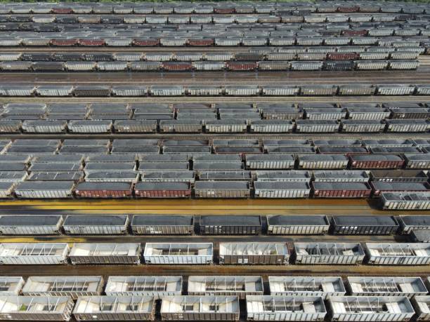 istock Aerial view of the rail yard 1416070551