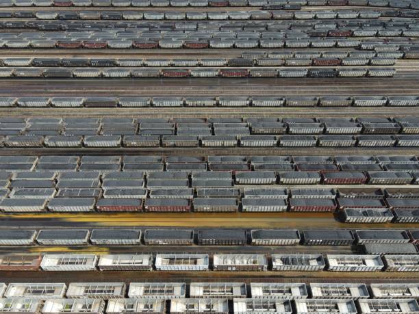istock Aerial view of the rail yard 1416070556