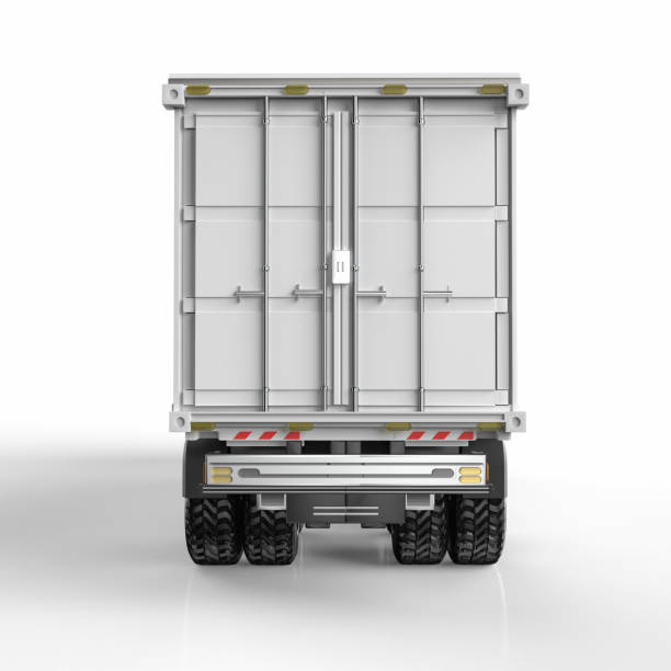 istock Logistic van trailer truck or lorry on white background 1416089172