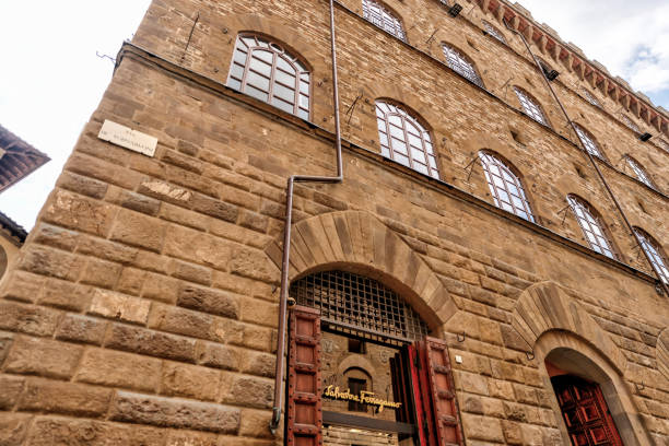 the headquarters for the ferragamo luxury goods maker in palazzo spini feroni in florence, italy - ferragamo stok fotoğraflar ve resimler