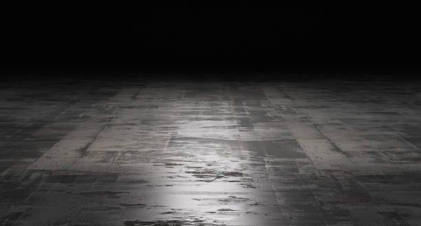 Dark garage floor background  for product presentation and web page headers, 3d rendering
