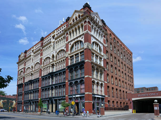 The downtown district of Rochester, New York, preserves ornate buildings from the 1800s stock photo