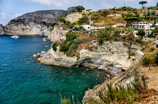 Landscape views in the small beach village of Sant' Angelo on the island of Ischia in Italy