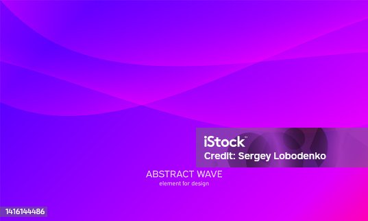 istock Abstract wave element for design. Pink. Digital frequency track equalizer. Stylized line art background. Colorful shiny wave with lines created using blend tool. Curved wavy line, smooth stripe. Vector 1416144486