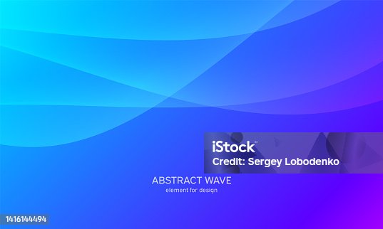 istock Abstract wave element for design. Blue. Digital frequency track equalizer. Stylized line art background. Colorful shiny wave with lines created using blend tool. Curved wavy line, smooth stripe Vector 1416144494